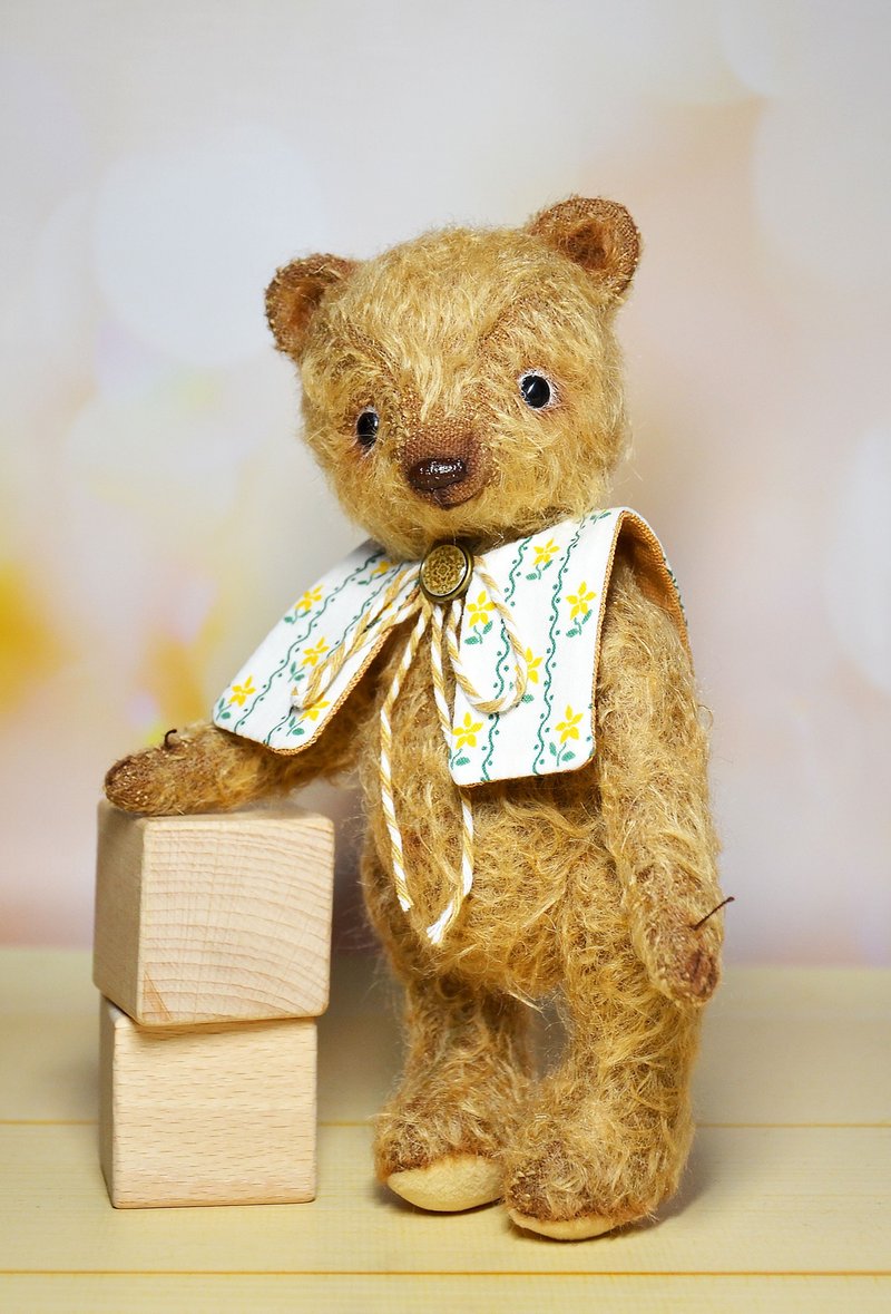 Mohair teddy bear toy artist classic teddy bear - 玩偶/公仔 - 其他材質 金色