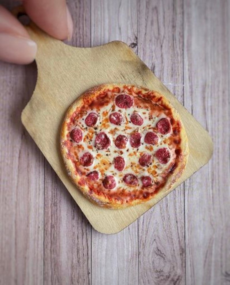 Miniature pizza 2. Tutorial polymer clay.  Mini fast food for dolls. Video - ชิ้นส่วน/วัสดุอุปกรณ์ - ดินเหนียว 