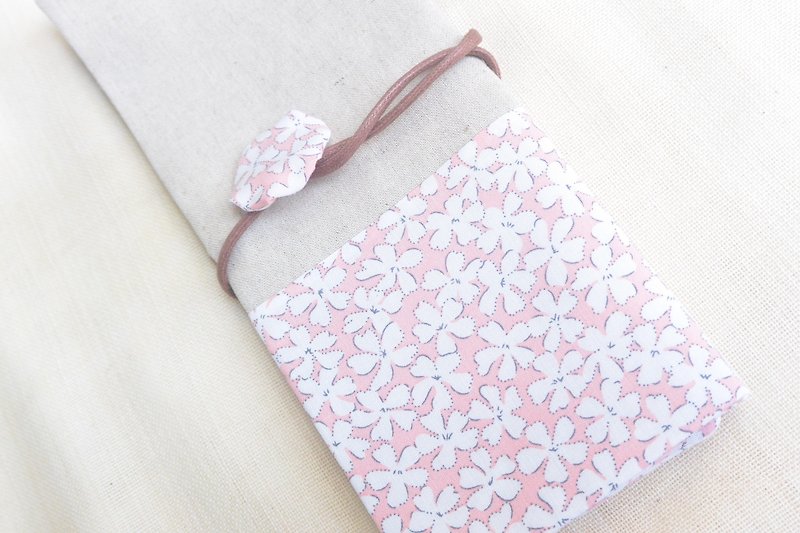 手作筆袋 收納袋 - 櫻花 - 鉛筆盒/筆袋 - 棉．麻 粉紅色