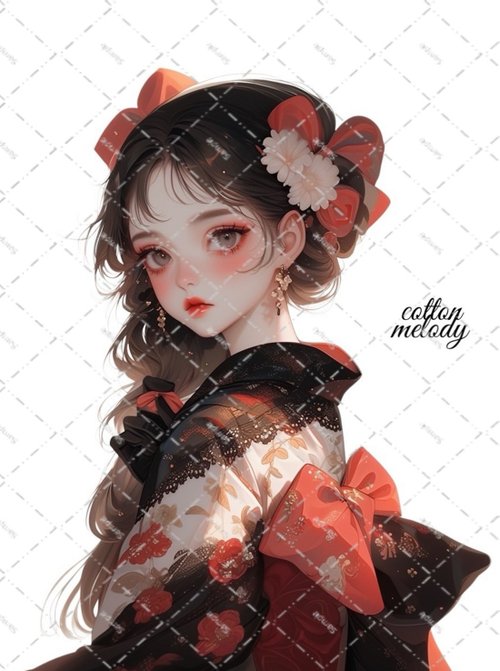 cotton-melody original sticker no.2395 人物ステッカー オリジナルステッカー オリジナル人物ステッカー 裝飾ステッカー cotton melody