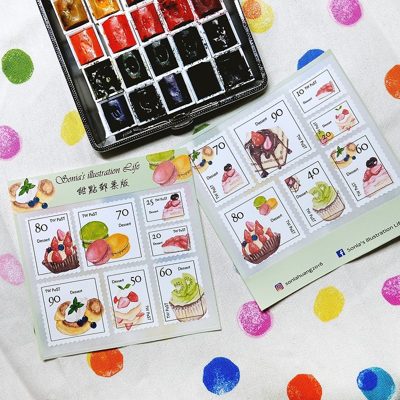 Dessert stamp sticker version - Stickers - Paper 