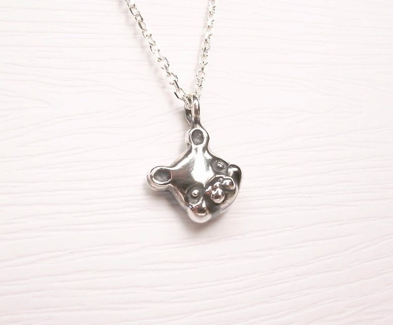 Ermao Silver[Little Bear Sterling Silver Necklace] - Necklaces - Other Metals Silver
