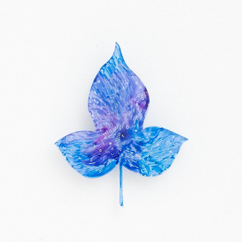 Picture brooch [leaves] - เข็มกลัด - อะคริลิค สีน้ำเงิน