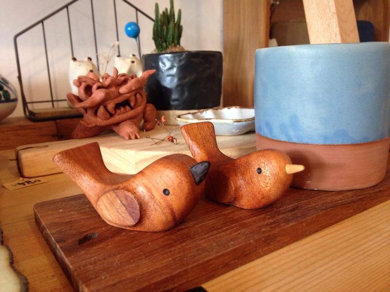 木の箸置きとペン枕【リトルバードイロン】マホガニーの手作り木をシンプルで可愛らしく作りました - 置物 - 木製 オレンジ