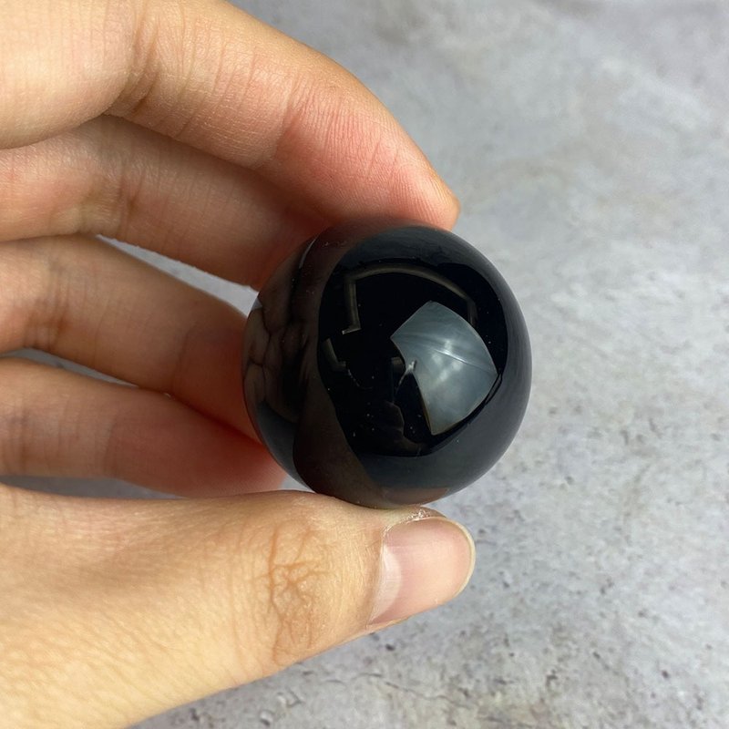 【微瑕特惠】水晶球- 黑曜石 辦公室擺飾 一物一圖 - 擺飾/家飾品 - 寶石 黑色