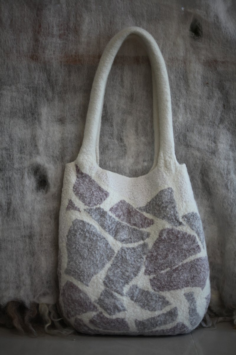 Handmade felt shoulder bag/Nunofelt Silk - Handbags & Totes - Wool 