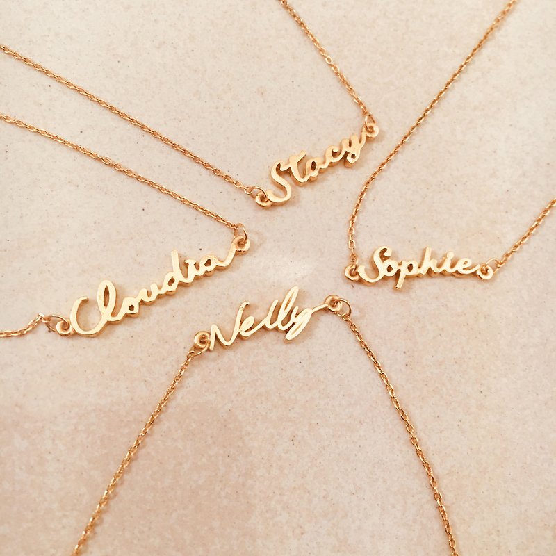 I'M (customized name necklace) - Necklaces - Sterling Silver Gold