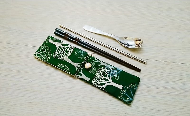 環境保護食器収納袋箸袋組み合わせ箸特別ダブル箸袋桜 - カトラリー - コットン・麻 
