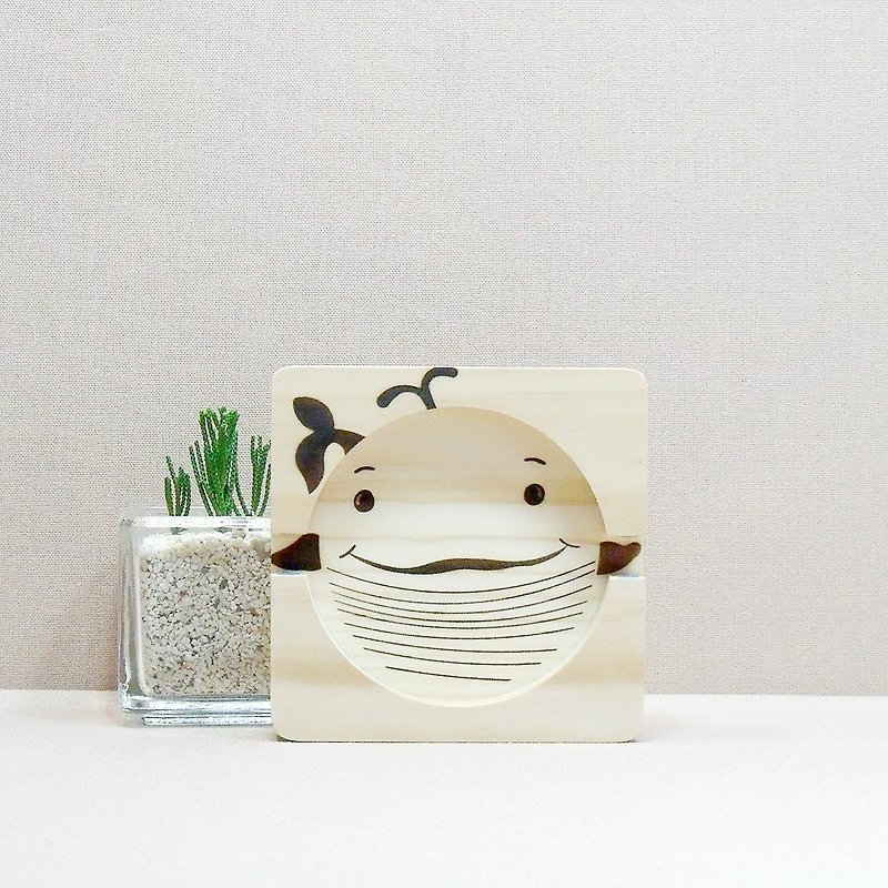 Happy Swim Forward Whale Graduation Gift Birthday Gift Mobile Phone Holder Coaster Customized Blessing Statement - Coasters - Wood Brown