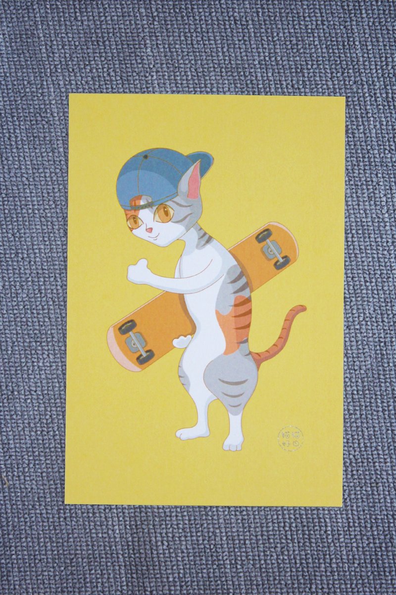 Cool card street skate cat - การ์ด/โปสการ์ด - กระดาษ 