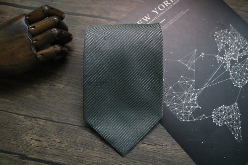壞紳士 高級灰細條紋領帶/紳士裝簡約設計/新年限量發售