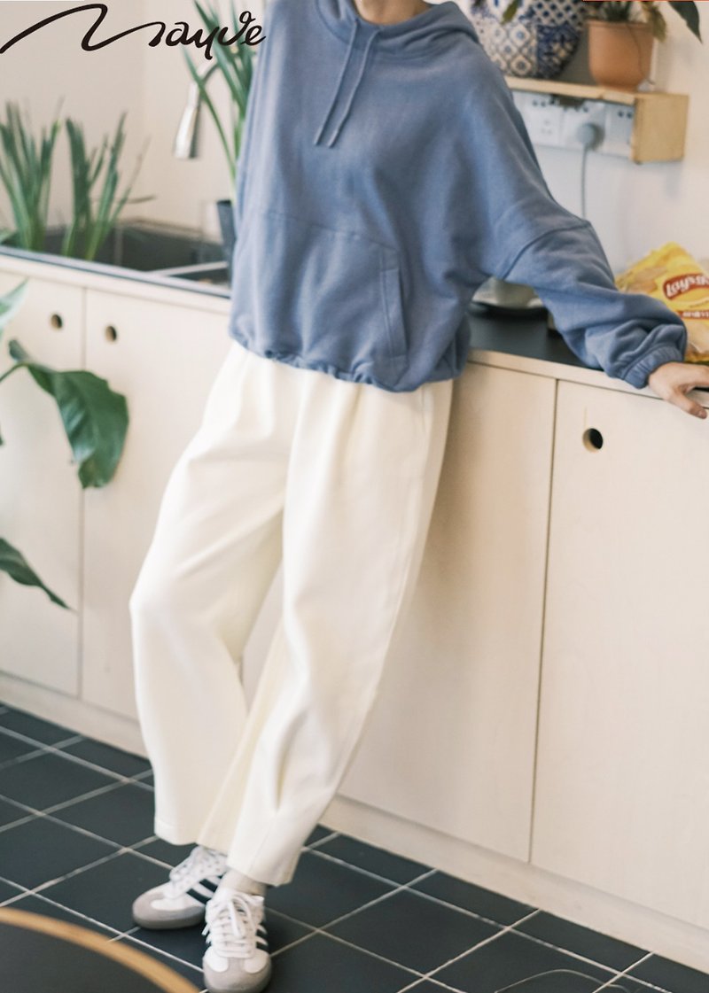 Four-color loose straight wide-leg casual pants - กางเกงขายาว - ผ้าฝ้าย/ผ้าลินิน ขาว