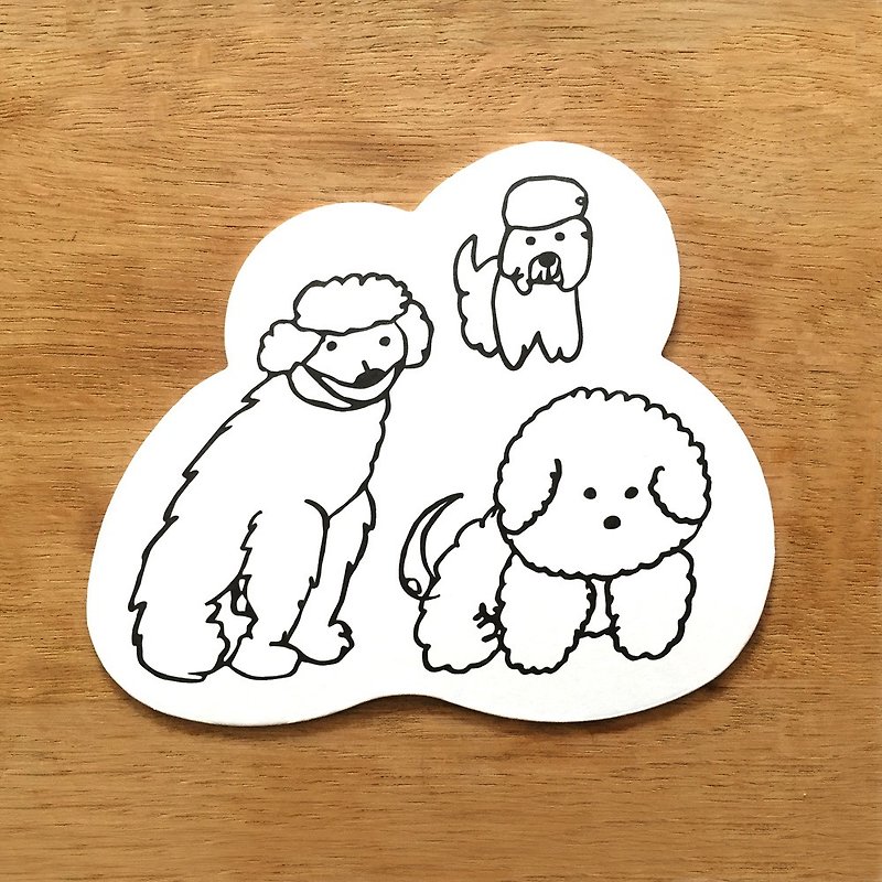 I am a treasure dog coaster postcard (cute dog group) - การ์ด/โปสการ์ด - กระดาษ ขาว