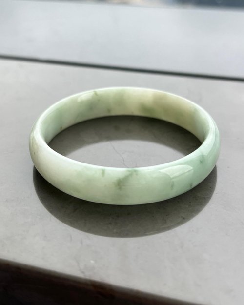 Good Morning Studio 天然翡翠 緬甸 A玉 玉鐲 • 抹茶拿鐵福鐲
