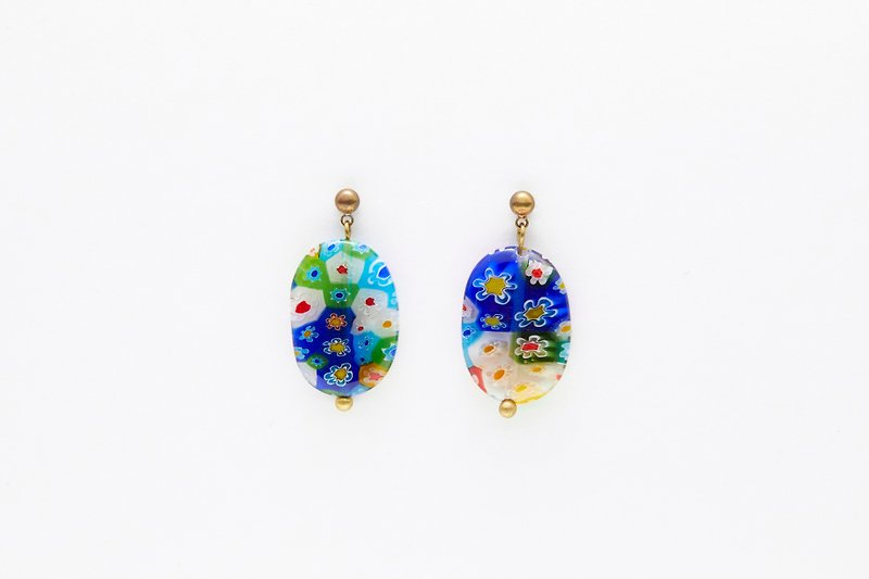 Only one set of limited series 002 - Earrings & Clip-ons - Colored Glass Transparent