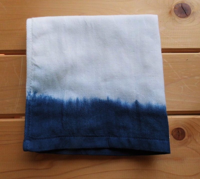 Indigo dyeing, tie dyeing, towel handkerchief, wave - Other - Cotton & Hemp Blue