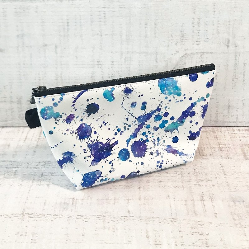 Pouch GALAXY Splash / Cosmetic pouch / accessory case / star / universe / - Toiletry Bags & Pouches - Faux Leather White