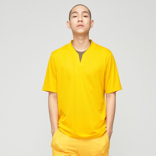 VOUX Cozee-抗菌透氣立領上衣(男)-金盞花橘