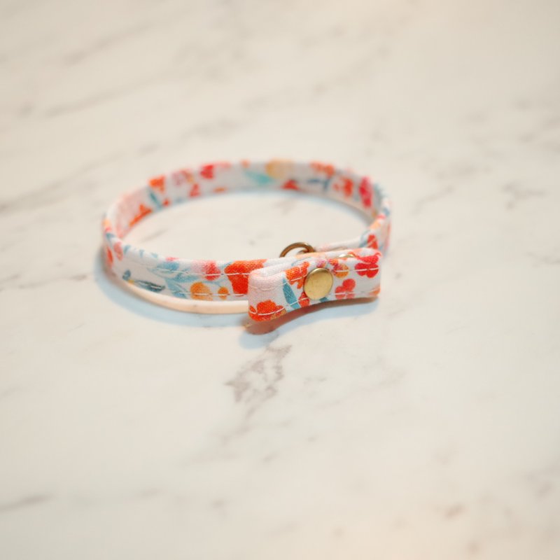 貓 小啾啾項圈 春天的友誼  附鈴鐺 可加購吊牌 - 項圈/牽繩 - 棉．麻 