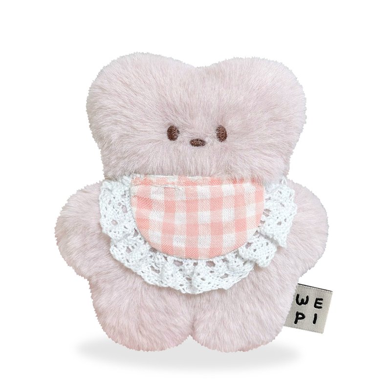 Mini wepi bear - PUREU(10cm) /  handmade mini doll present key ring charm - 公仔/玩偶 - 其他材質 粉紅色