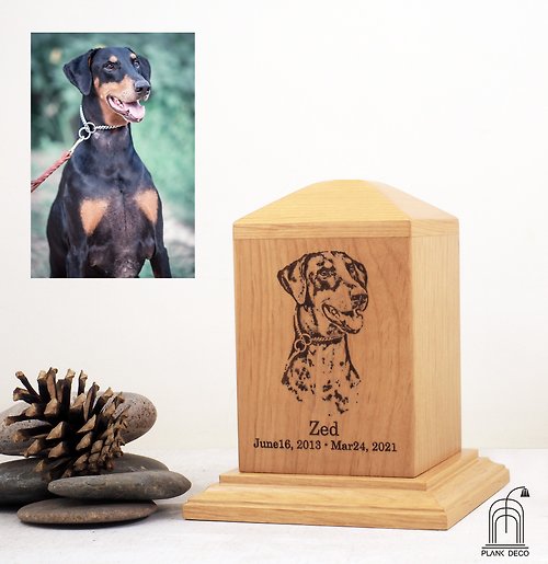 plankdeco 寵物骨灰盒 定制骨灰盒 紀念品木盒 寵物紀 雕刻 狗骨灰盒