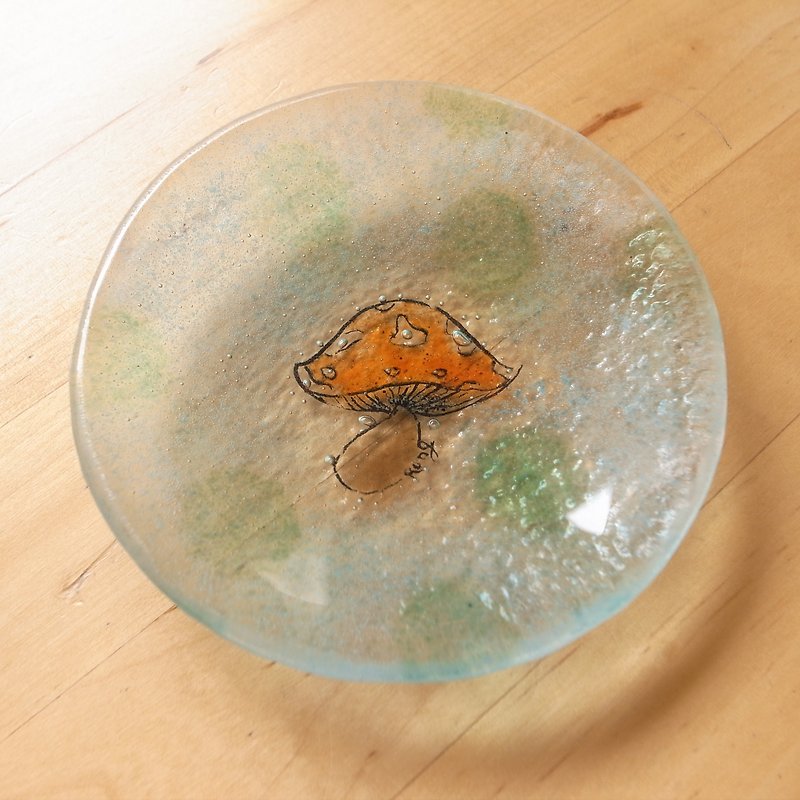 Highlight 還來 - 點點香菇玻璃小盤 - 碟子/醬料碟 - 玻璃 橘色