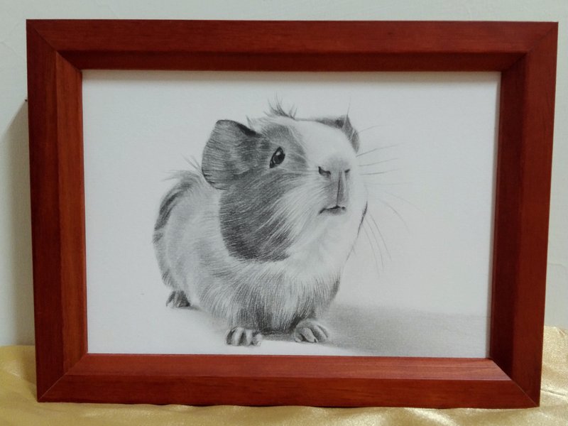 擺設 / 倉鼠 / 鉛筆畫 / 原稿 / 含框 - 海報/掛畫/掛布 - 紙 