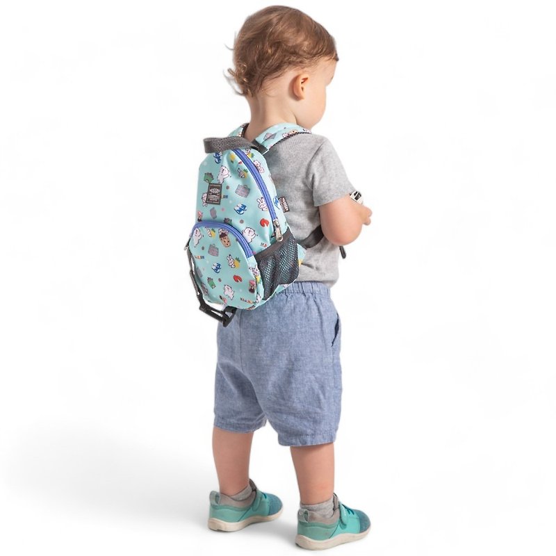 HUGGER anti-lost backpack, Moji cat co-branded Taiwan specialty, with leash, detachable children's backpack - กระเป๋าสะพาย - ไนลอน 