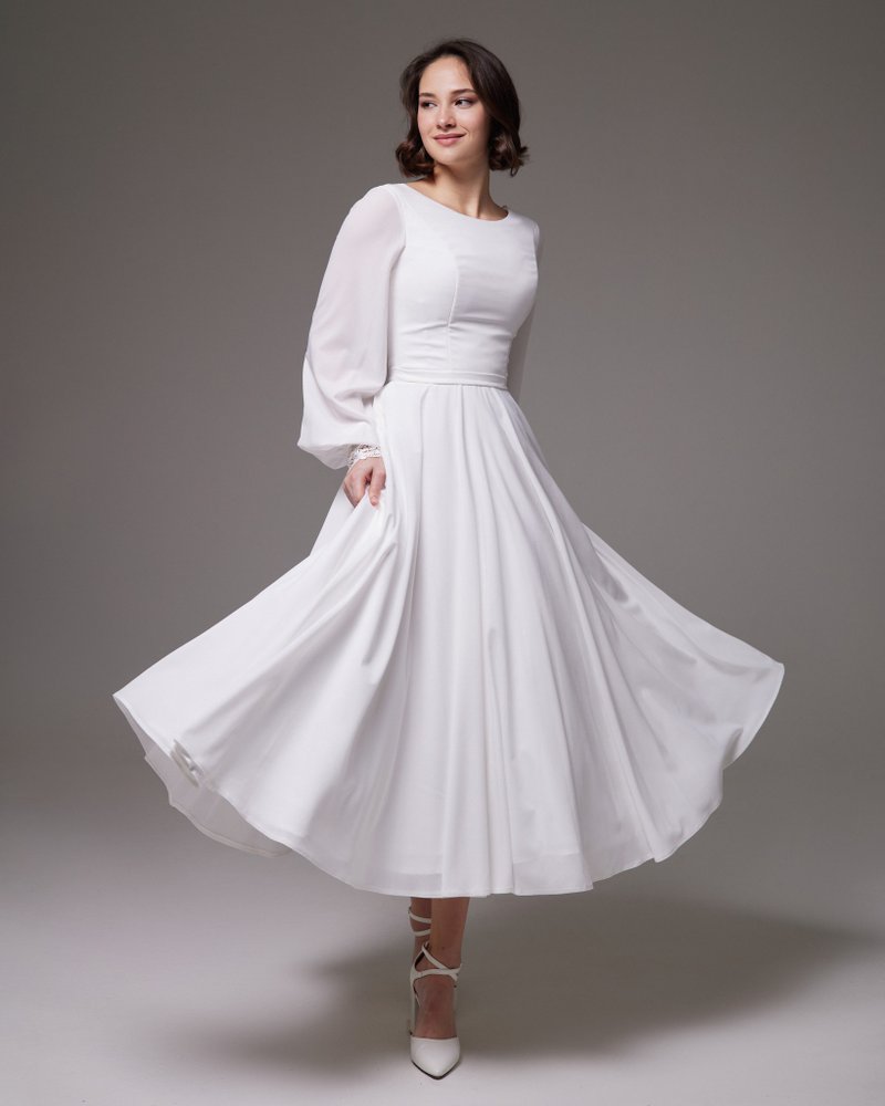 Tulle Wedding Dress, Wedding Gown Tulle, Lace Wedding Dress A-Line - 禮服/小禮服 - 其他材質 白色