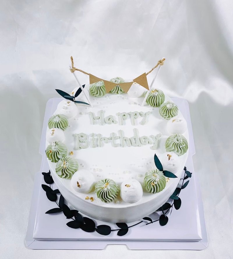 夏日抹茶 生日蛋糕 蛋糕 客製化 甜點 彌月 婚禮 6 8吋 宅配 - 蛋糕/甜點 - 新鮮食材 綠色