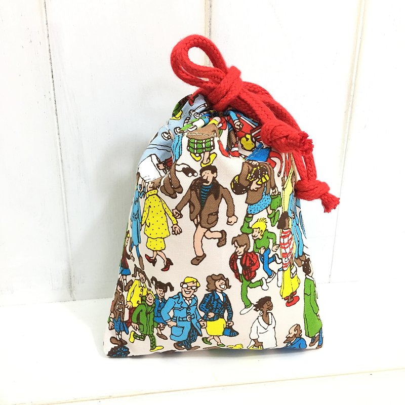 ✎ Japanese mini bunches pocket | Where'sWally? Where is Willy? Red - Toiletry Bags & Pouches - Cotton & Hemp 