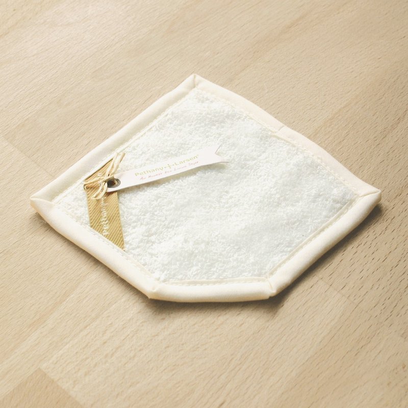 [Good Feelings of Life] Vanilla White-Cotton Absorbent Quick Wipe Coaster - ที่รองแก้ว - ผ้าฝ้าย/ผ้าลินิน ขาว