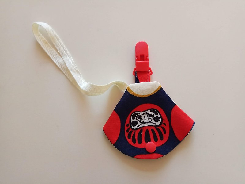 [Shipping after May 6th] Red Lucky God Bodhidharma Mid-month gift pacifier dust cover clip pacifier clip + milk - Baby Gift Sets - Cotton & Hemp Red