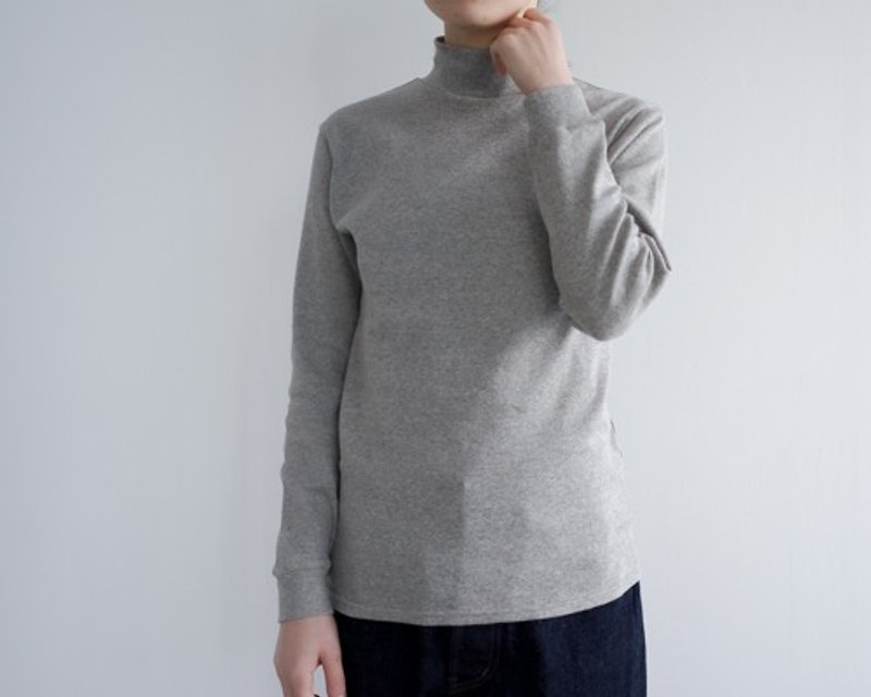 organic cotton/high neck/heather gray - Women's Tops - Other Materials 