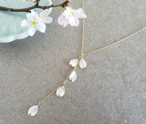 cherry blossoms petal necklace