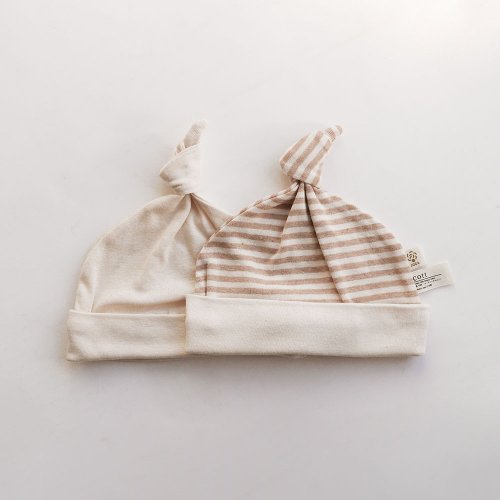 Ooyii吾憶 【cott organics】日本有機棉扭結帽 新生兒 寶寶配件 嬰兒 帽子