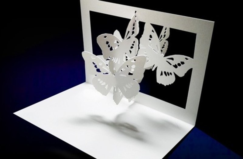 Pop-up message card butterfly swaying in the wind - Cards & Postcards - Paper White