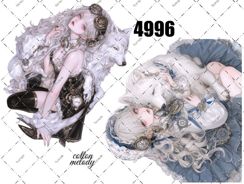 original sticker no.4996 人物ステッカー オリジナルステッカー オリジナル人物ステッカー 装飾ステッカー cotton melody - 貼紙 - 紙 