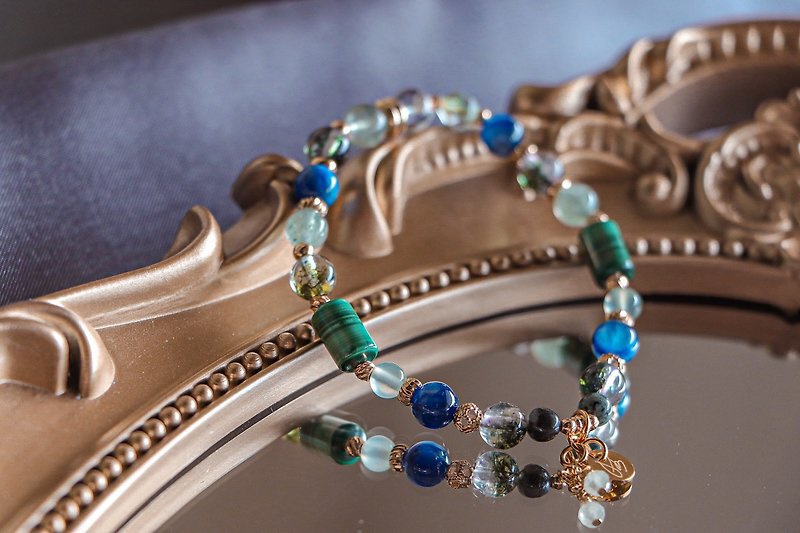 Good karma peacock ore Stone crystal bracelet design / Ireland - peacock Stone- Stone grapes - Stone - Bracelets - Gemstone Green