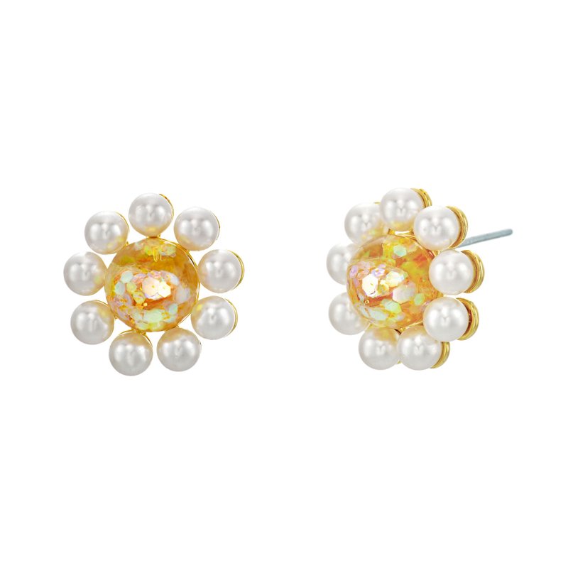 Daisy Snowball Stud earrings - 耳環/耳夾/耳骨夾 - 玻璃 