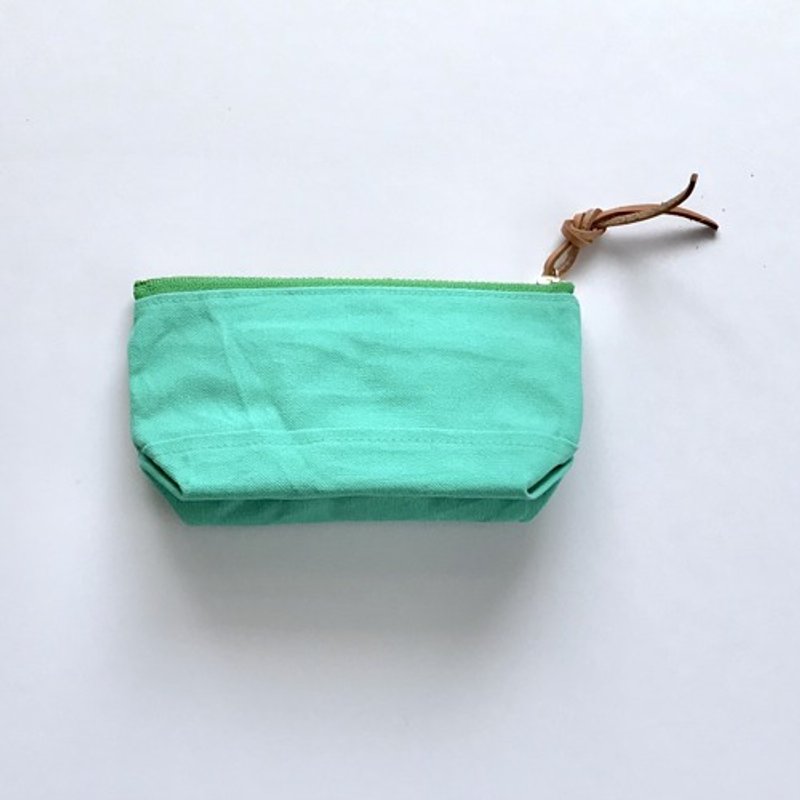 Mini cosmetic bag jade - กระเป๋าเครื่องสำอาง - ผ้าฝ้าย/ผ้าลินิน สีเขียว