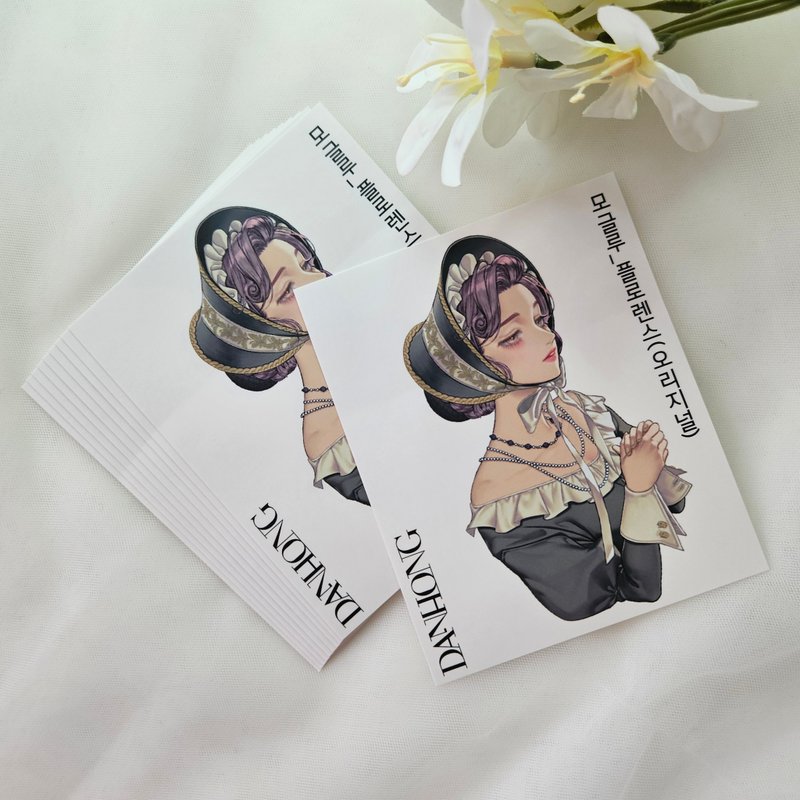 mogloo_Vintage girl Sticker_Florence_sky blue - 貼紙 - 紙 藍色