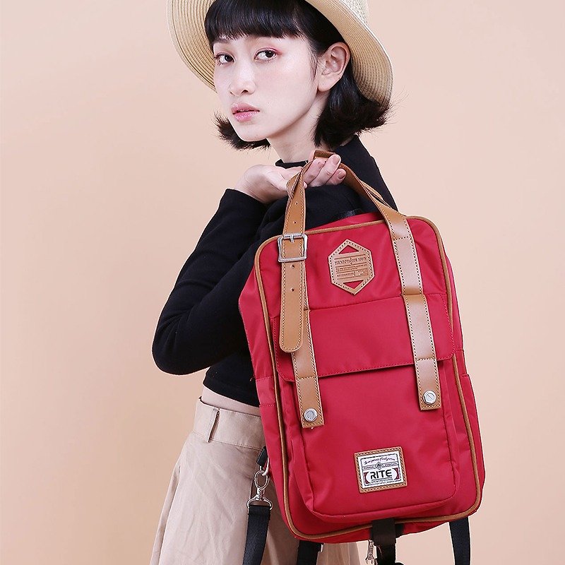 2017 Twin Series - Cosmic Walking Bag (M) - Nylon Burgundy - Backpacks - Waterproof Material Red