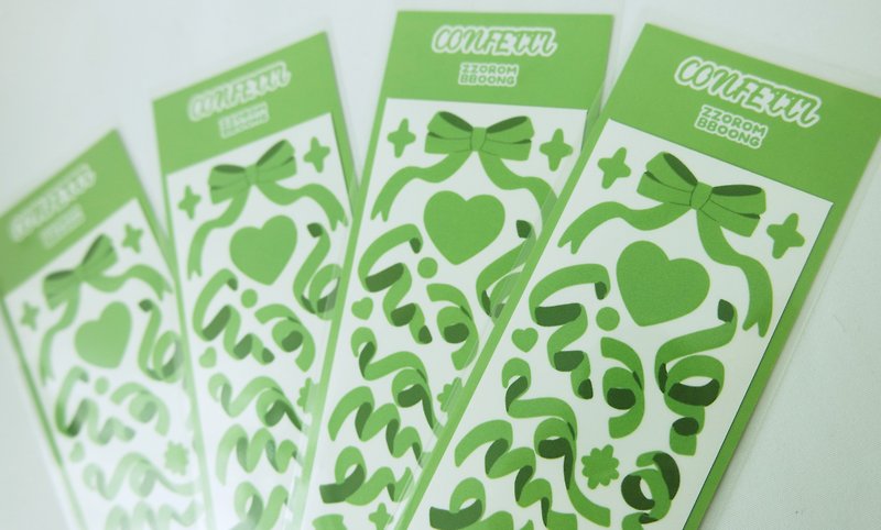 Green Confetti Sticker - สติกเกอร์ - กระดาษ สีเขียว