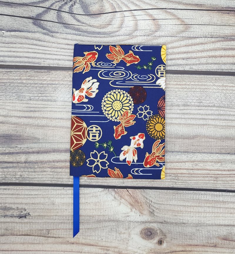 Book Cover/Book Jacket - Goldfish Pattern (Navy Blue) - Book Covers - Other Materials 