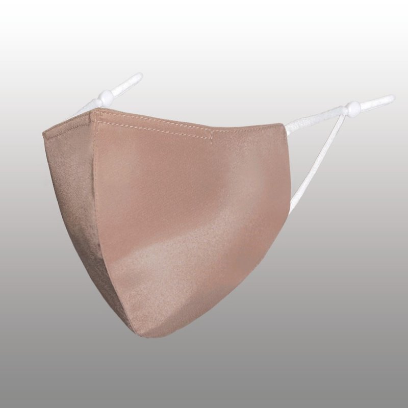 【100%頂級桑蠶絲】可重用絲質口罩 立體貼面設計 抗菌銀離子層 - 口罩/口罩收納套 - 絲．絹 粉紅色