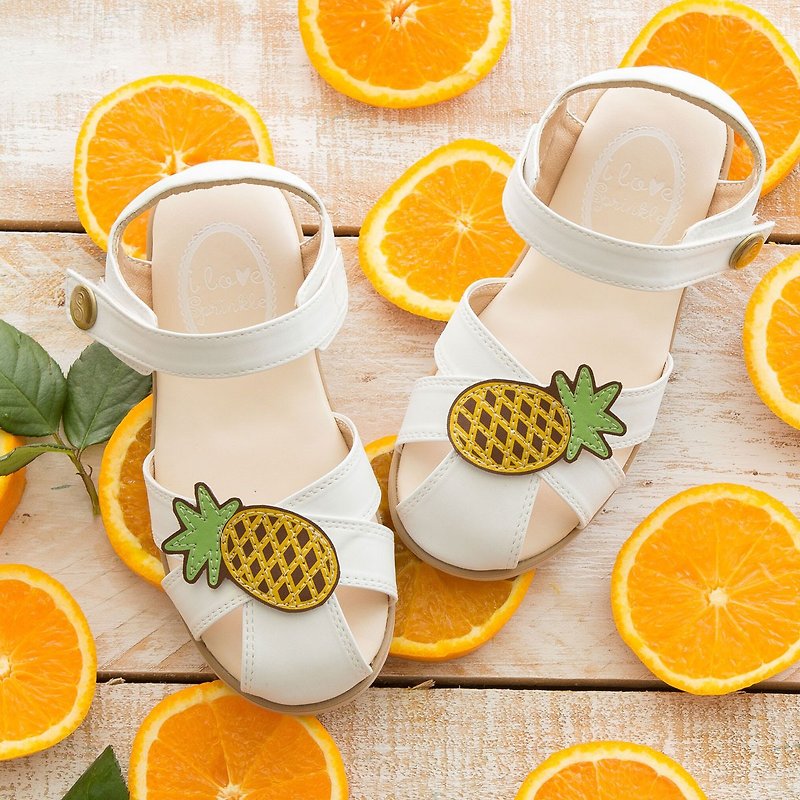 Juliana pineapple sandals - รองเท้าเด็ก - วัสดุอื่นๆ ขาว