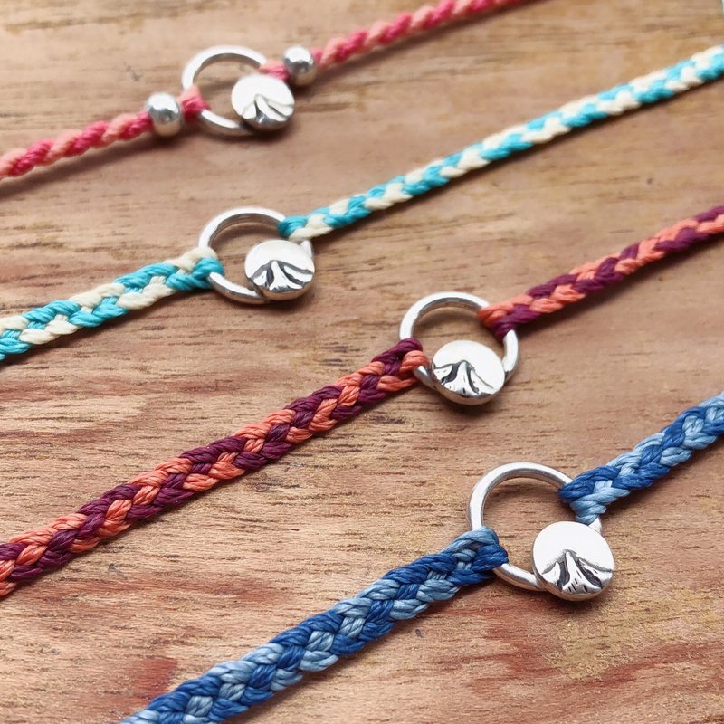 Mountain Season Wax Rope Bracelet - สร้อยข้อมือ - เงินแท้ หลากหลายสี