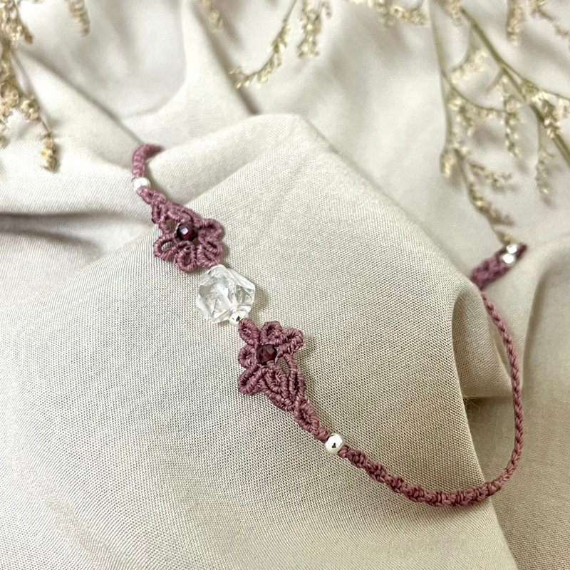 閃靈鑽編織手鍊 - 手鍊/手環 - 水晶 粉紅色