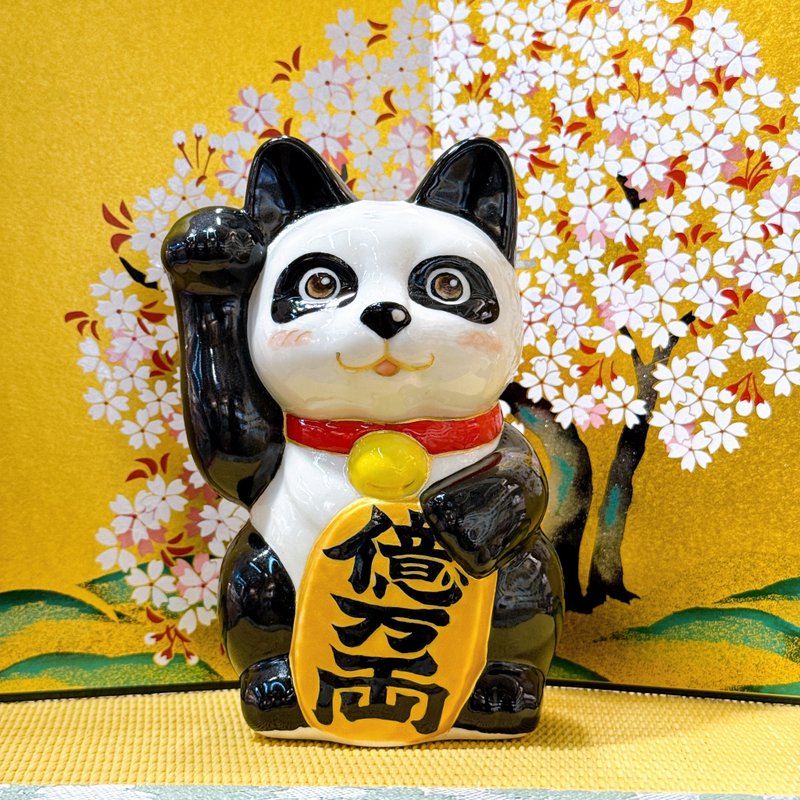 【熊福滿盈】日本清水燒招財貓 | 十個熊貓 - 億万両 - 擺飾/家飾品 - 瓷 白色